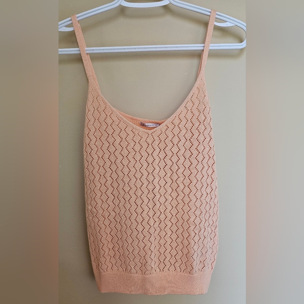 [NEW] Small ESQUALO Spaghetti Strap Crochet Tank Top